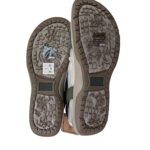 Skechers Womens Size 11 Olive Green Reggae Slim Coffee Run Sandals Stretch Fit - Picture 10 of 14